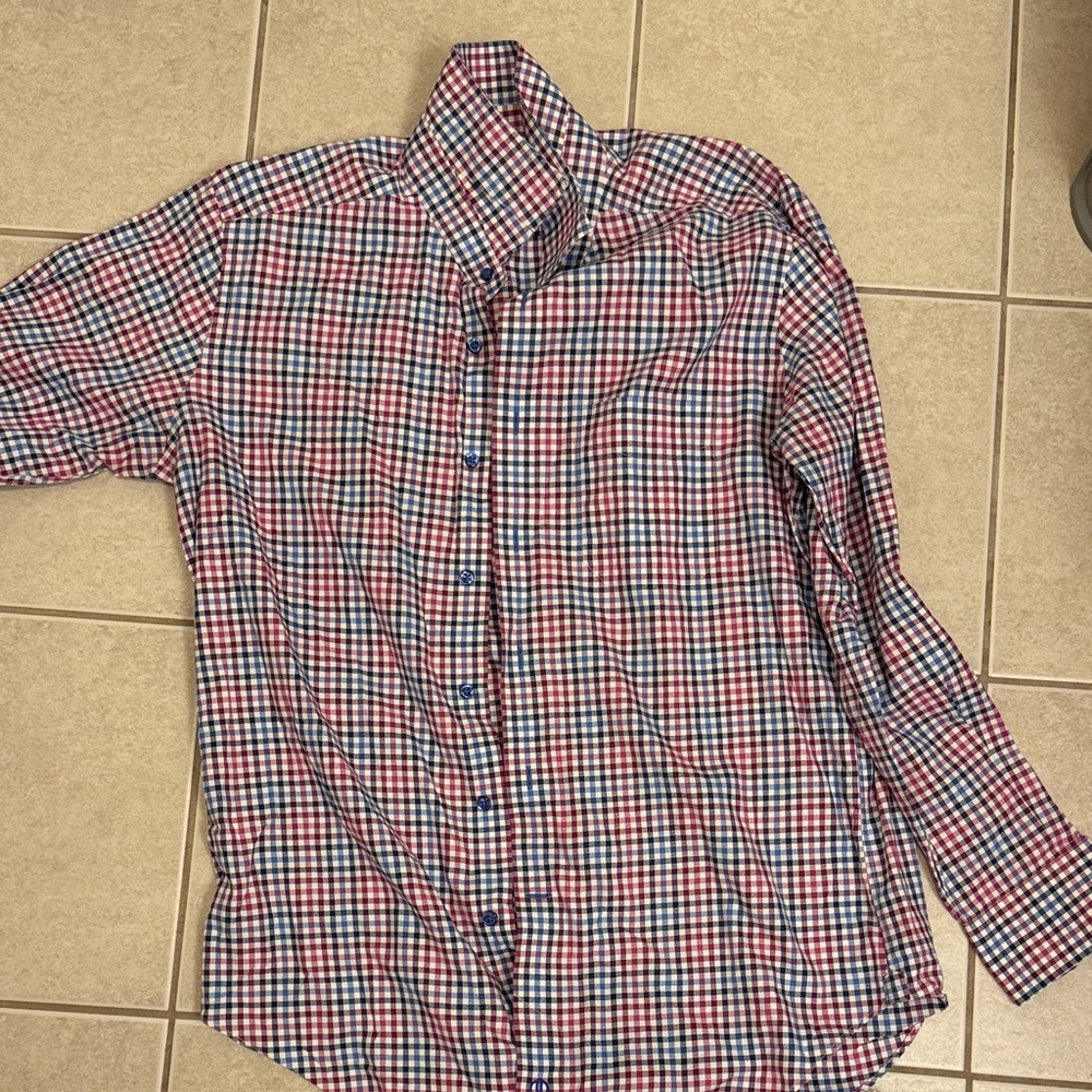 David Donahue Red and Blue Checkered Shirt